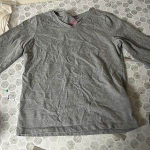 Faded Glory Youth Large  Gray Long Sleeve V Neck T Shirt